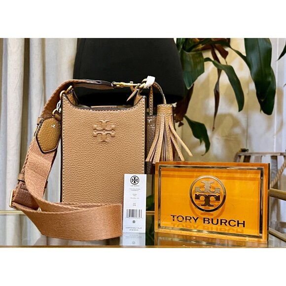 NEW WITH TAGS - AUTHENTIC TORY BURCH CAMEL THEA CROSSBODY - Picture 1 of 11